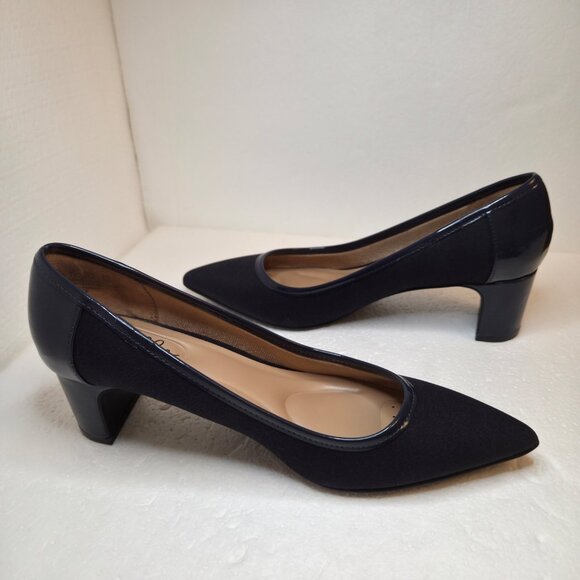 Abella True Comfort Alice Women’s Navy Blue Pointed Toe Mid-Heel Pumps - 7.5 - Picture 5 of 12